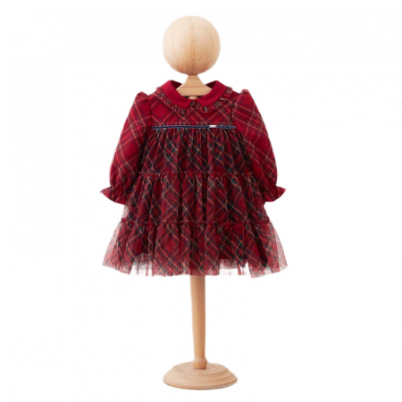 Îmbrăcăminte fete - Rochie cu maneca lunga pentru fete Mini Junior RCH-5454, Rosu