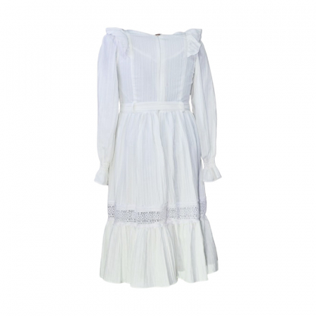 Rochie cu maneca lunga pentru fete Mini Junior RCH-5545, Alb [1]