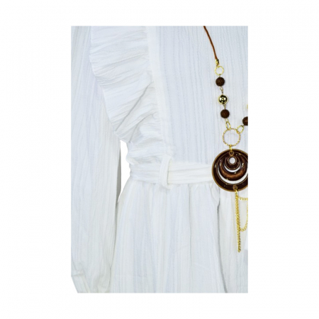 Rochie cu maneca lunga pentru fete Mini Junior RCH-5545, Alb [3]