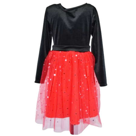 Rochie cu maneca lunga  pentru fete Minijunior T8391R, Rosu [2]