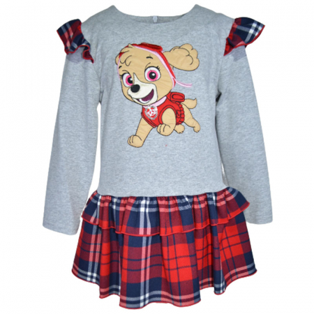 Rochite fete - Rochie cu maneca lunga pentru fete Paw Patrol Skye SNAKE 081123-7, Gri