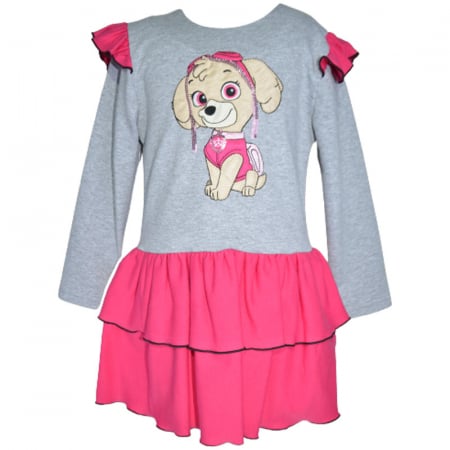 Rochite fete - Rochie cu maneca lunga pentru fete Paw Patrol Skye SNAKE 081123-9, Gri