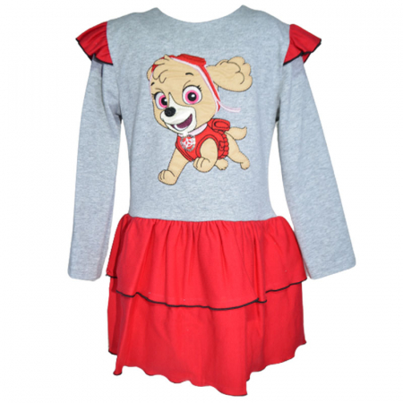Rochite fete - Rochie cu maneca lunga pentru fete Paw Patrol Skye SNAKE 081123-10, Gri