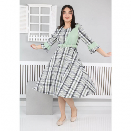 Rochie cu maneca lunga pentru fete Sevval 17323-6, Gri [4]