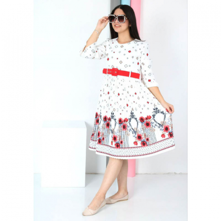 Rochie cu maneca lunga pentru fete Sevval 17323-7, Alb [4]