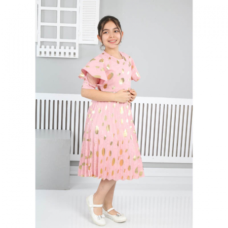 Rochie cu maneca scurta pentru fete Sevval 17323-3, Roz [6]