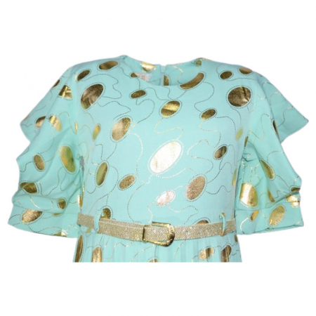 Rochie cu maneca scurta pentru fete Sevval 17323-5, Verde [2]