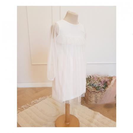 Rochie din bumbac pentru fete Atut 0583-A, Alb [3]