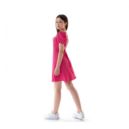 Rochie din vâscoză pentru fete, Mini Junior DR101-YEF23, Fucsia [1]