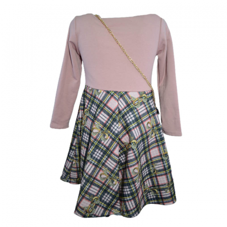 Set rochie eleganta captusita si geanta pentru fete Moda 3640, Roz [1]