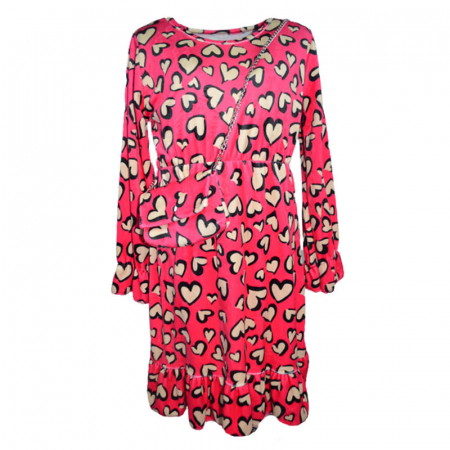 Îmbrăcăminte fete - Set rochie eleganta si geanta pentru fete Moda ART2258, Fucsia