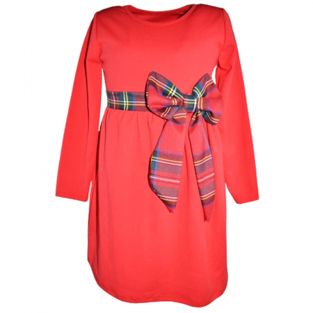 Îmbrăcăminte fete - Rochie eleganta cu maneca lunga pentru fete Lucky Girl 8377T, Rosu