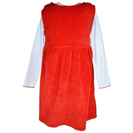 Set rochie si bluza cu maneca lunga pentru fete SNAKE 081123-16, Rosu [1]