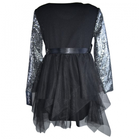 Rochie eleganta cu maneca lunga si paiete pentru fete New Collection 8881, Negru [1]