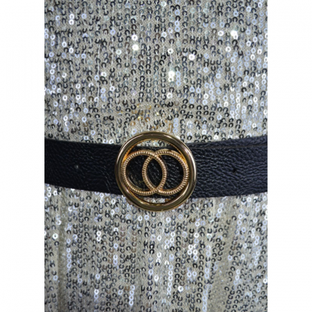 Rochie eleganta cu maneca lunga si paiete pentru fete New Collection 9292-A, Auriu [3]