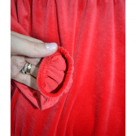 Rochie eleganta din catifea cu maneca lunga pentru fete Madii 101123-8, Rosu [2]