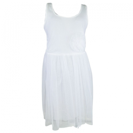 Îmbrăcăminte fete - Rochie eleganta fara maneci pentru fete Mini Junior R290524-1, Alb