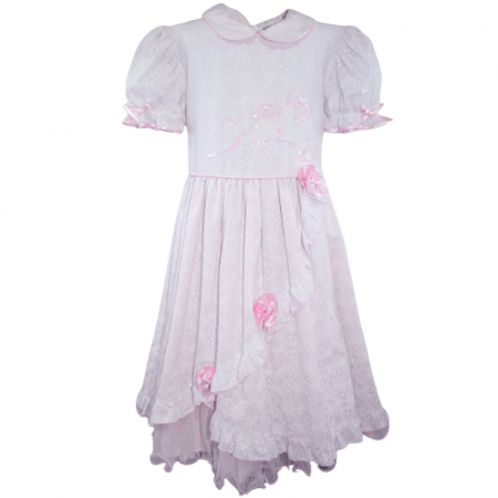 Îmbrăcăminte fete - Rochie eleganta cu maneca scurta pentru fete Mini Junior MH54544, Roz