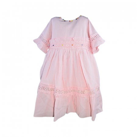 Îmbrăcăminte fete - Rochie eleganta cu maneca scurta pentru fete, Blueberry's 5804R-2, Roz
