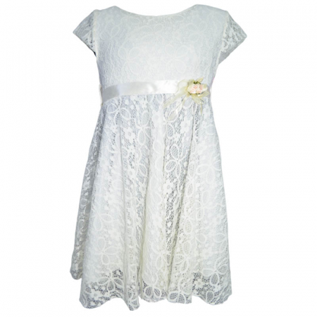 Rochite fete - Rochie eleganta cu maneca scurta pentru fete DR MODA 270323-34, Crem