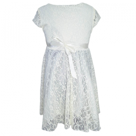 Rochie eleganta cu maneca scurta pentru fete DR MODA 270323-34, Crem [1]