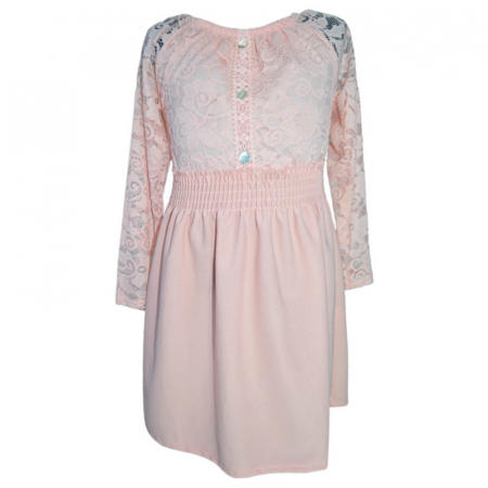 Rochite fete - Rochie eleganta cu maneca scurta pentru fete DR MODA 270323-35, Roz
