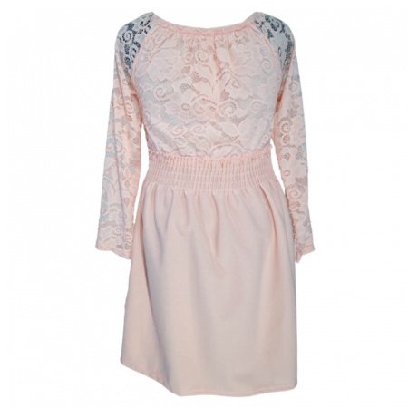 Rochie eleganta cu maneca scurta pentru fete DR MODA 270323-35, Roz [1]