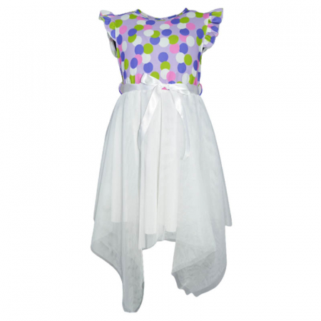 Rochite fete - Rochie eleganta cu maneca scurta pentru fete JDJ 270323-24, Alb