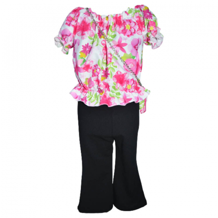 Compleu elegant de vara din 3 piese pentru fete Lucky Girl 270323-17, Multicolor [1]
