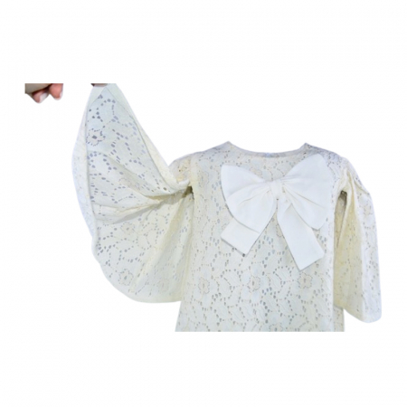 Rochie eleganta cu maneca scurta pentru fete, Mini Junior 11211C-2, Crem [2]