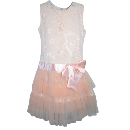 Îmbrăcăminte fete - Rochie eleganta fara maneci pentru fete Mini Junior MH544324, Coral