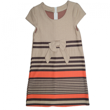 Îmbrăcăminte fete - Rochie eleganta cu maneca scurta pentru fete Alessia 4543457, Maro