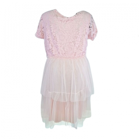 Rochie eleganta cu maneca scurta pentru fete Mini Junior MJ-04, Rozlb [4]