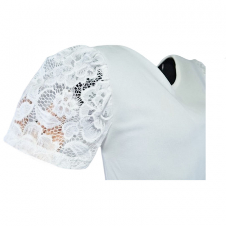 Rochie eleganta cu maneca scurta pentru fete Mini Junior MJ-06, Alb [2]