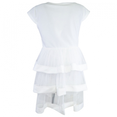 Rochie eleganta cu maneca scurta pentru fete Mini Junior R290524-8, Alb [1]