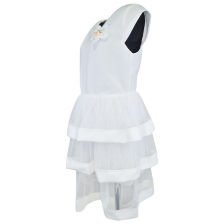 Rochie eleganta cu maneca scurta pentru fete Mini Junior R290524-8, Alb [2]