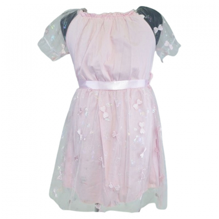 Rochie eleganta cu maneca scurta pentru fete Mini Junior R290524-9, Roz [1]