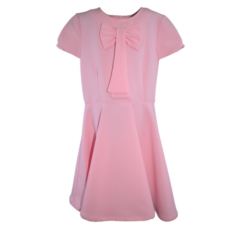 Îmbrăcăminte fete - Rochie eleganta cu maneca scurta pentru fete Mini Junior MN5226, Roz