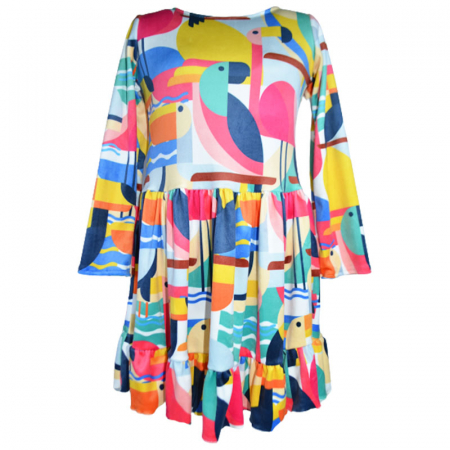 Îmbrăcăminte fete - Rochie eleganta din catifea cu maneca lunga pentru fete Catherine 071123-11, Multicolor