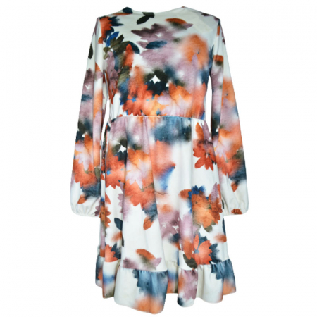 Îmbrăcăminte fete - Rochie eleganta din catifea cu Rochie eleganta din catifea cu maneca lunga pentru fete Catherine 071123-6, Multicolorlunga pentru fete Catherine 071123-5, Multicolor