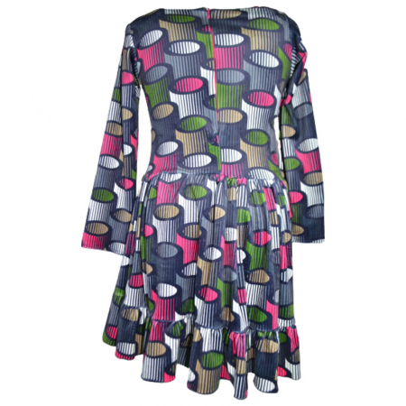 Rochie eleganta din catifea cu maneca lunga pentru fete Catherine 071123-10, Multicolor [1]