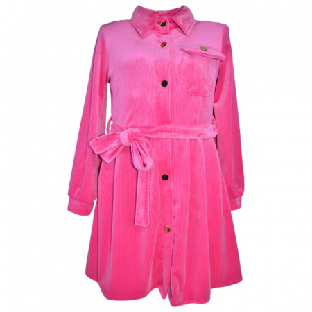 Îmbrăcăminte fete - Rochie eleganta din catifea cu maneca lunga pentru fete Tylkomet 071123-2, Fucsia