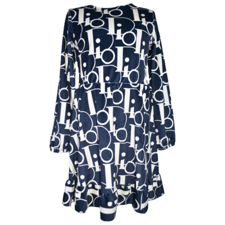 Rochite fete - Rochie eleganta din catifea cu maneca lunga pentru fete Catherine 071123-3, Bleumarin