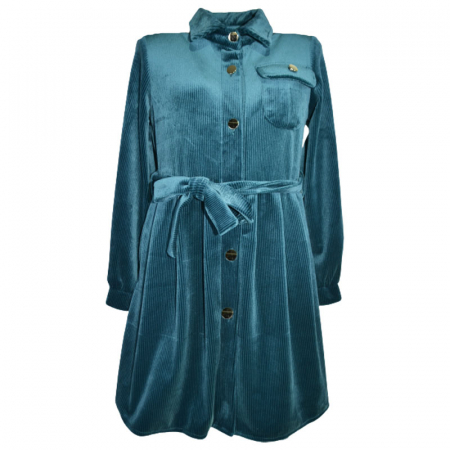 Îmbrăcăminte fete - Rochie eleganta din catifea cu maneca lunga pentru fete Tylkomet 071123-1, Verde
