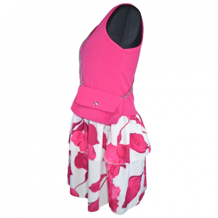 Set rochie eleganta fara maneci si geanta pentru fete Mini Junior R290524-13, Fucsia [3]