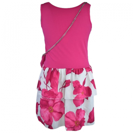 Set rochie eleganta fara maneci si geanta pentru fete Mini Junior R290524-13, Fucsia [1]