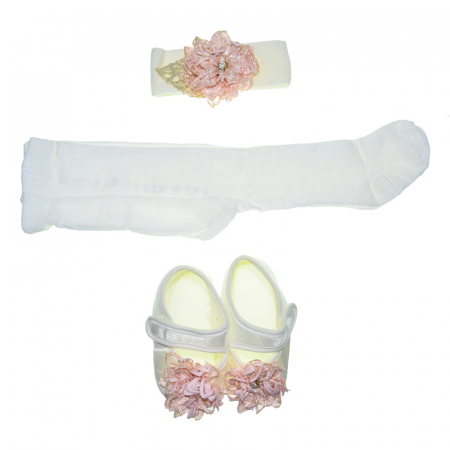 Set rochita pentru botez 4 piese Mini Junior RBTZ-2410, Roz - Copie [1]