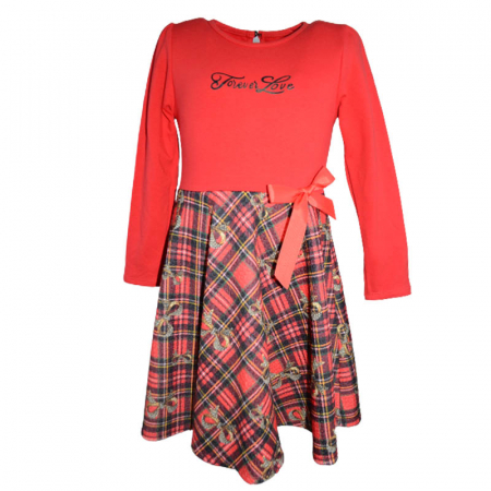 Îmbrăcăminte fete - Rochie eleganta captusita pentru fete Moda 3649, Rosu