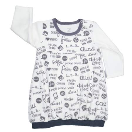 Îmbrăcăminte fete - Rochie cu maneca lunga pentru fete Koala 0-444, Alb