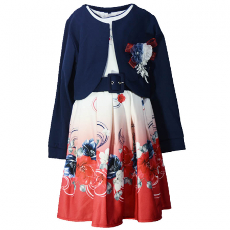 Îmbrăcăminte fete - Rochie fara maneca si bolero pentru fete Sevval 17323-9, Multicolor